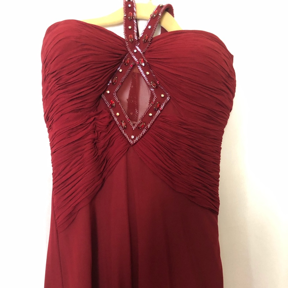 Unique Burgundy Red halter Gown - simply stunning
